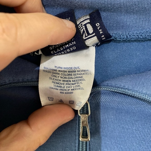 Lands’ End Quarter Zip Pull Over Blue - Picture 2 of 7
